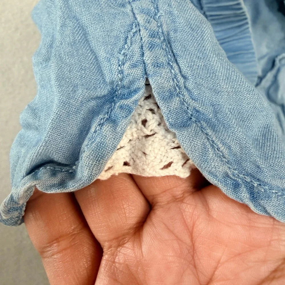 Tucker + Tate Kids XL 14/16 Light Blue Tencel Lyocell Shorts Crochet Lace Trim